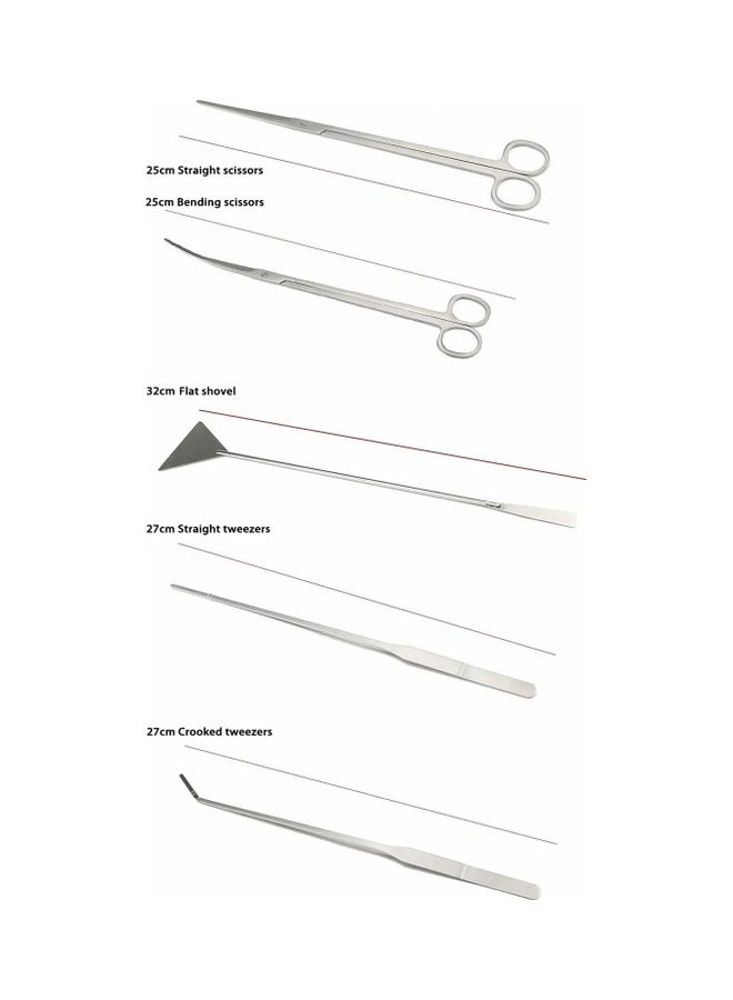 AIWANTO Aquarium Tools Set Tweezers and Scissor Stainless Steel Cleaning Tools silver/black 350grams  - Image 4