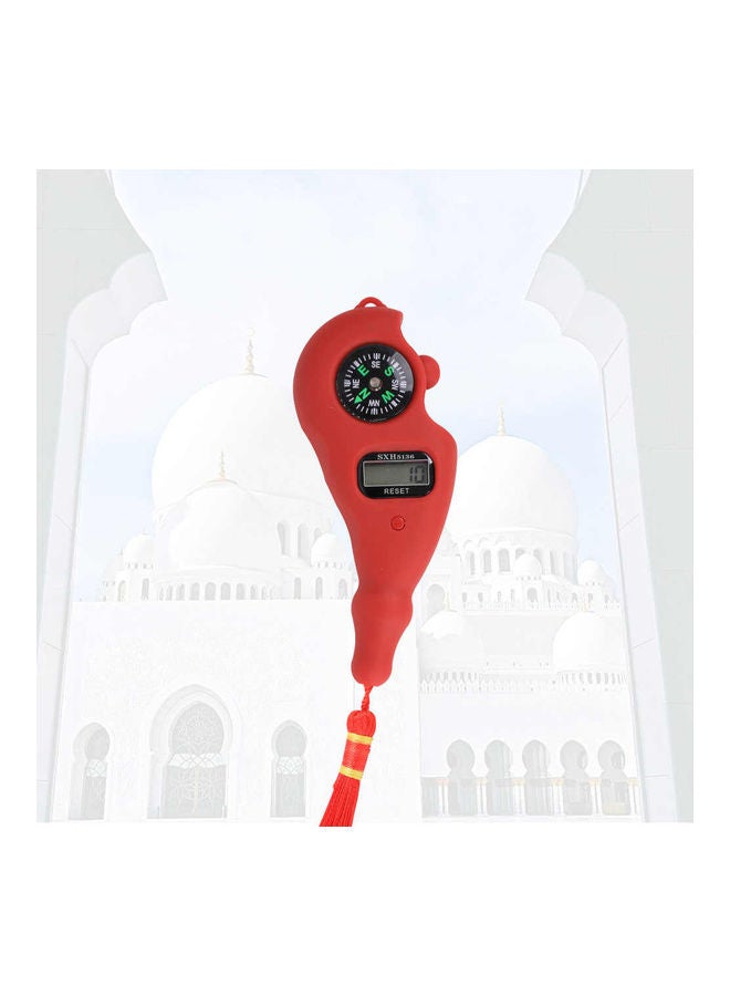 Digital Tasbih And Compass Red 