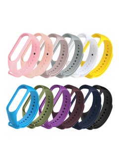 NAISU Set Of 12 pcs Replacement Bands For Mi 3 And 4 Silicone Edition Multicolour 