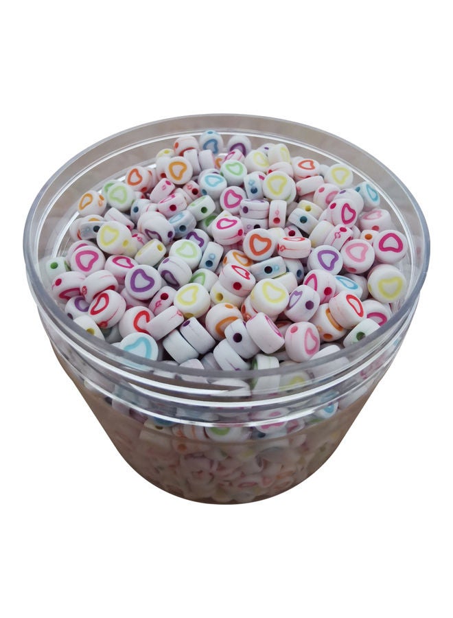 طقم خرز من الأكريليك على شكل قلب - Image 3