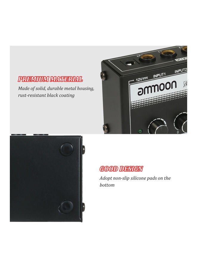 ammoon MH400 4-Channel Line Mono Audio Mixer With Power Adapter - Image 3