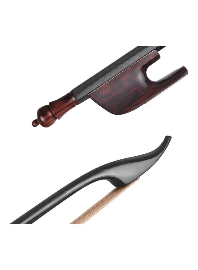 أمون قوس كمان حسن التوازن بالقياس الكامل 4/4 من خشب الأبنوس ذو عصا مستديرة من ألياف الكربون وبشعر الخيل الممتاز - Image 5