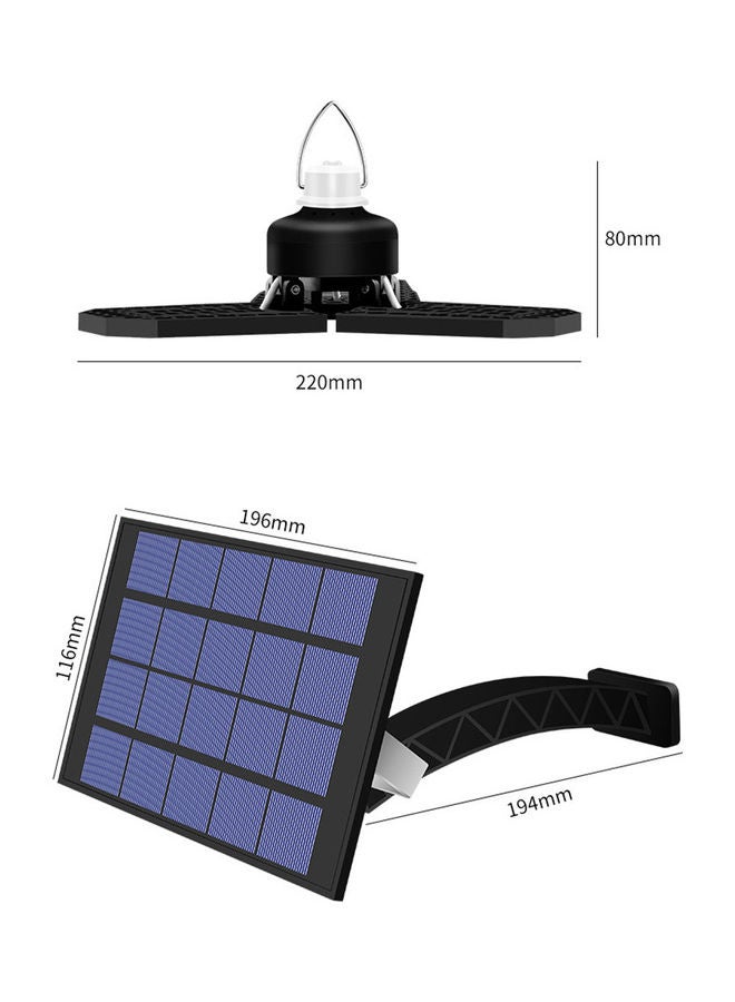 Generic Waterproof Solar Powered Panel With 1 Head Shed Light Cold White/Black 116x196x194mm  - Image 4