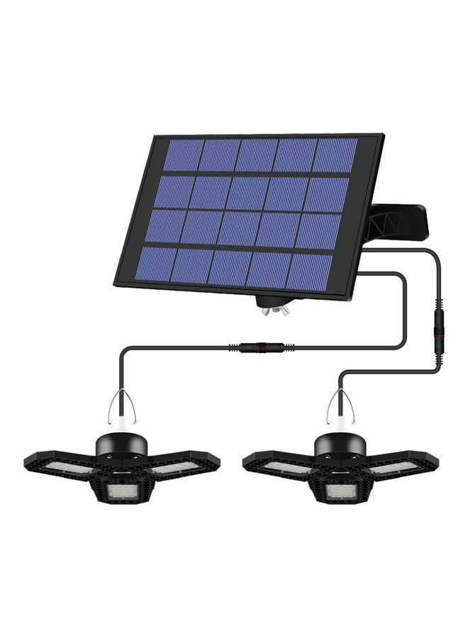 Generic Waterproof Solar Powered Panel With 2 Head Shed Light Black/Blue 22x12.3x16cm  - Image 1
