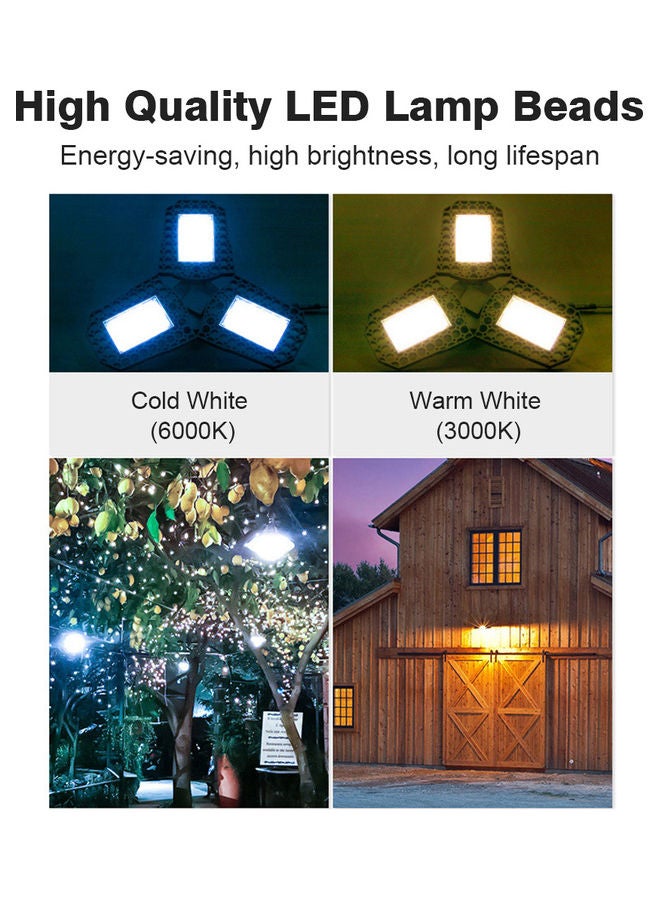 Generic Waterproof Solar Powered Panel With 2 Head Shed Light Black/Blue 22x12.3x16cm  - Image 3