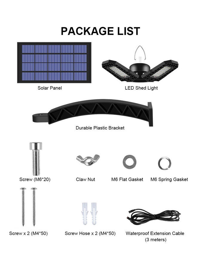 Generic Waterproof Solar Powered Panel With 1 Head Shed Light Blue/Black 116x196x194cm  - Image 5
