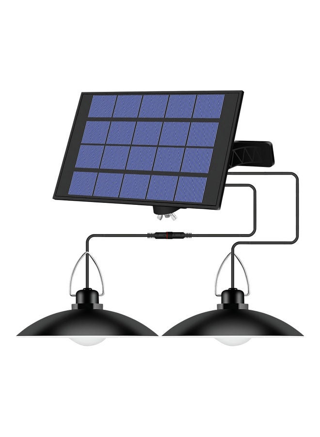 Generic Waterproof Solar Powered Panel With 2 Head Shed Light Black/Blue 116x196x194cm  - Image 1
