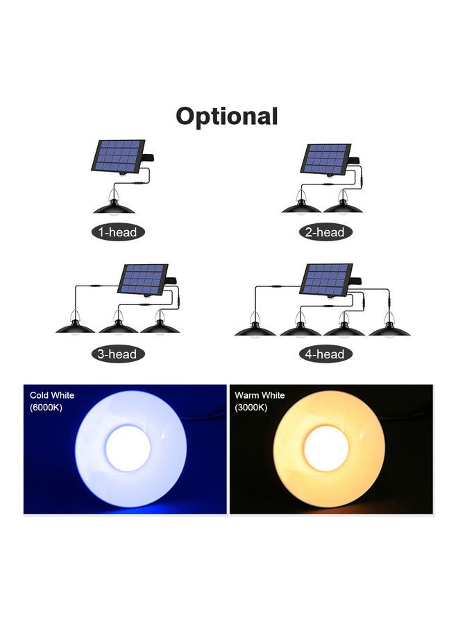 Waterproof Solar Powered Panel With 2 Head Shed Light Black/Blue 116x196x194cm