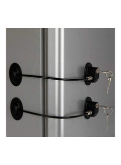 XiuWoo 2 Pack Refrigerator Door Locks With Four Keys Black  - Image 1