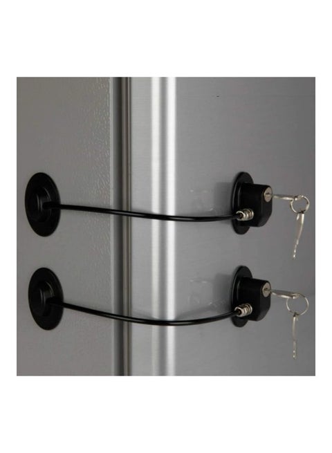 2 Pack Refrigerator Door Locks With Four Keys Black