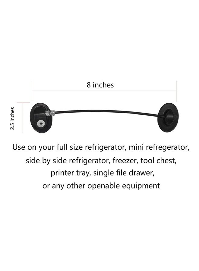 XiuWoo 2 Pack Refrigerator Door Locks With Four Keys Black  - Image 5