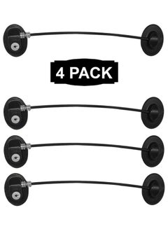 XiuWoo 4 Pack Refrigerator Door Lock With Four keys Black  - Image 1