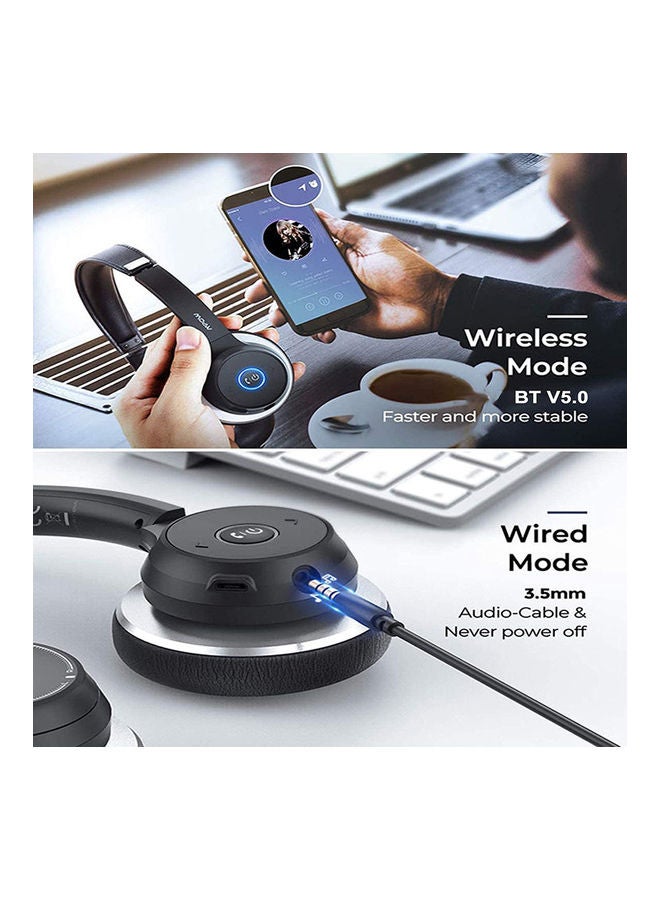 Mpow - HC5 Bluetooth Headset With Microphone Black - Image 1