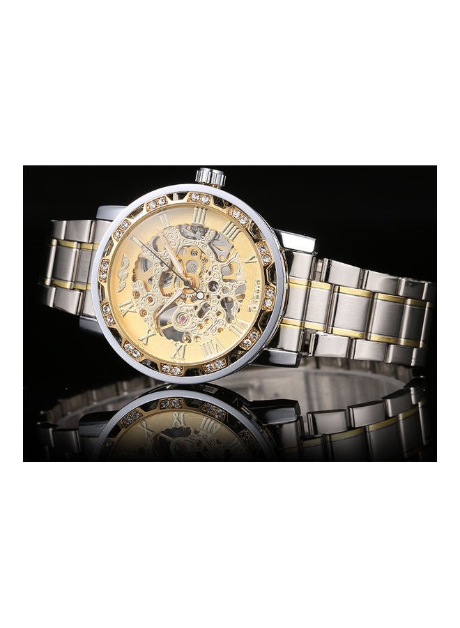 وينر ساعة يد بعقارب وسوار من الستانلس ستيل مقاس 36 مم - لون فضي للرجال - Image 3