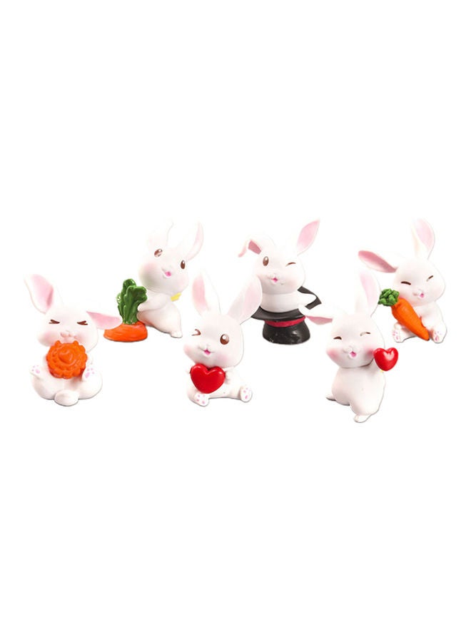 6-Piece Resin Rabbit Action Figurine - Image 1