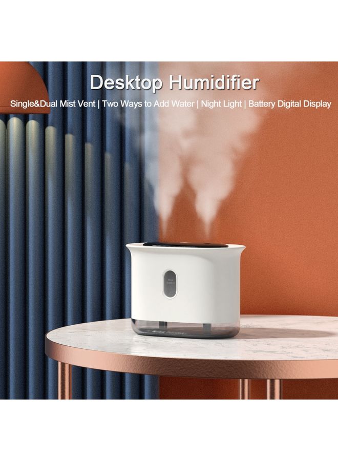 Generic 1000ml Desktop Humidifier Double Mist Spray White 18.5x14.2x11.8cm  - Image 5