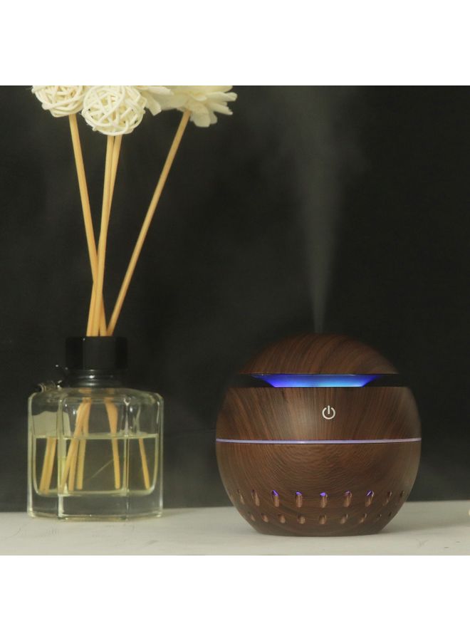 Generic Mini Aromatherapy Essential Oil Diffuser Humidifier Dark Brown 10.5x10x10cm  - Image 2