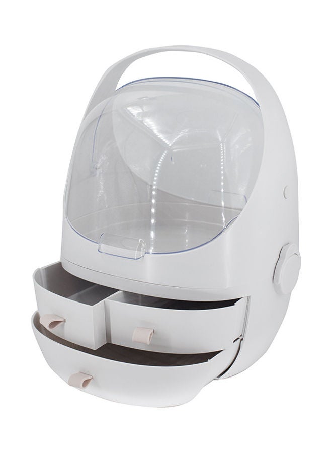 iNew Premium Quality Makeup Organizer With Drawer Jewelry Box White - Image 1