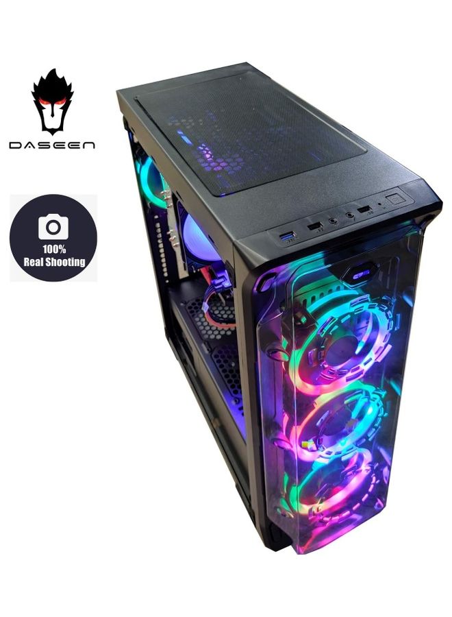 DASEEN - Gaming Tower PC, Core i5 Processor/32GB RAM/1TB HDD+240GB SSD Hybrid Drive/6GB NVIDIA GeForce RTX2060 Graphic Card With Keyboard And Mouse Black/Red - Image 1