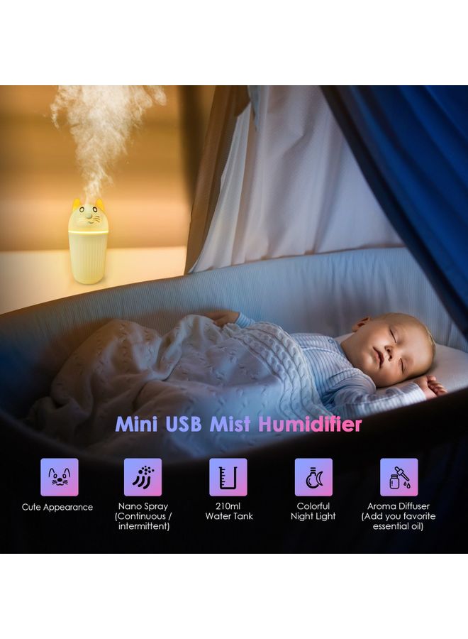 Generic Mini USB Mist Humidifier White 15x7.2x7.2cm  - Image 3