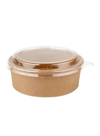 50 Pieces Kraft Salad Bowl With Lid Brown 750ml - v1626337403/N43751894A_1