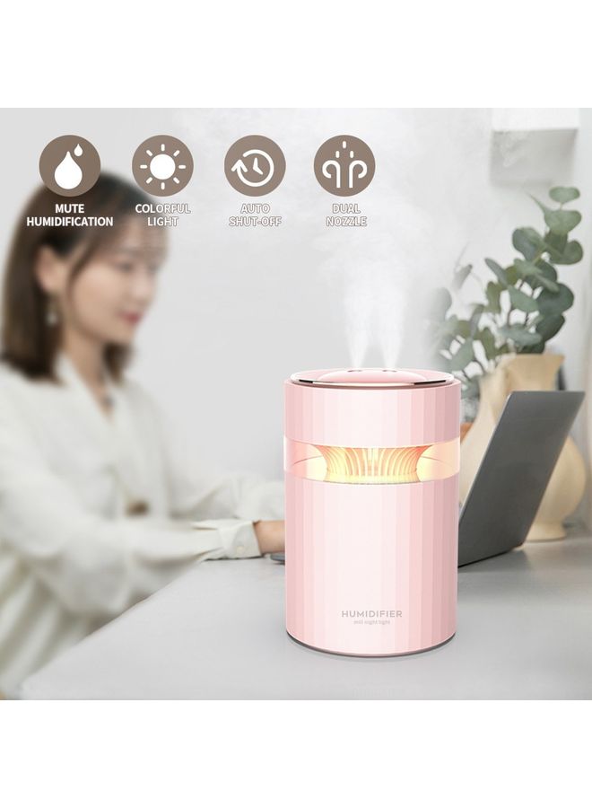 Generic Dual Mist Humidifier Quiet Air Purifier Pink 17.5x11.5x11.5cm  - Image 1