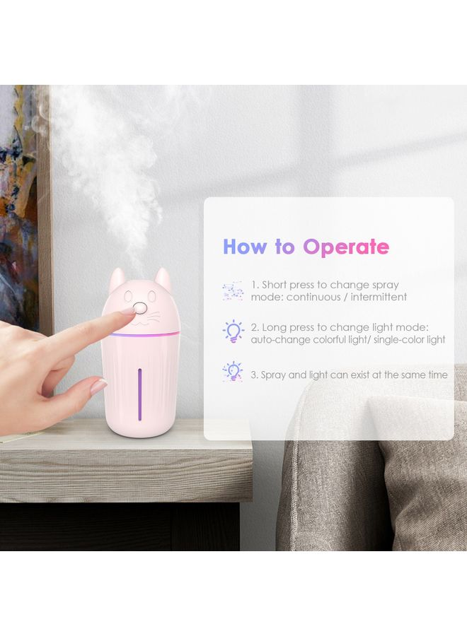 Generic Mini USB Mist Humidifier Pink 15x7.2x7.2cm  - Image 4