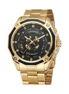 FORSINING Men's Stainless Steel Mechanical Watch - 36 mm - Gold  - Image 1