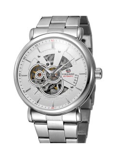 FORSINING Men's Stainless Steel Mechanical Watch - 36 mm - Silver  - Image 1