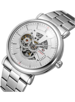 FORSINING Men's Stainless Steel Mechanical Watch - 36 mm - Silver  - Image 3