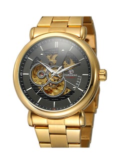 FORSINING Men's Stainless Steel Mechanical Watch - 36 mm - Gold  - Image 1