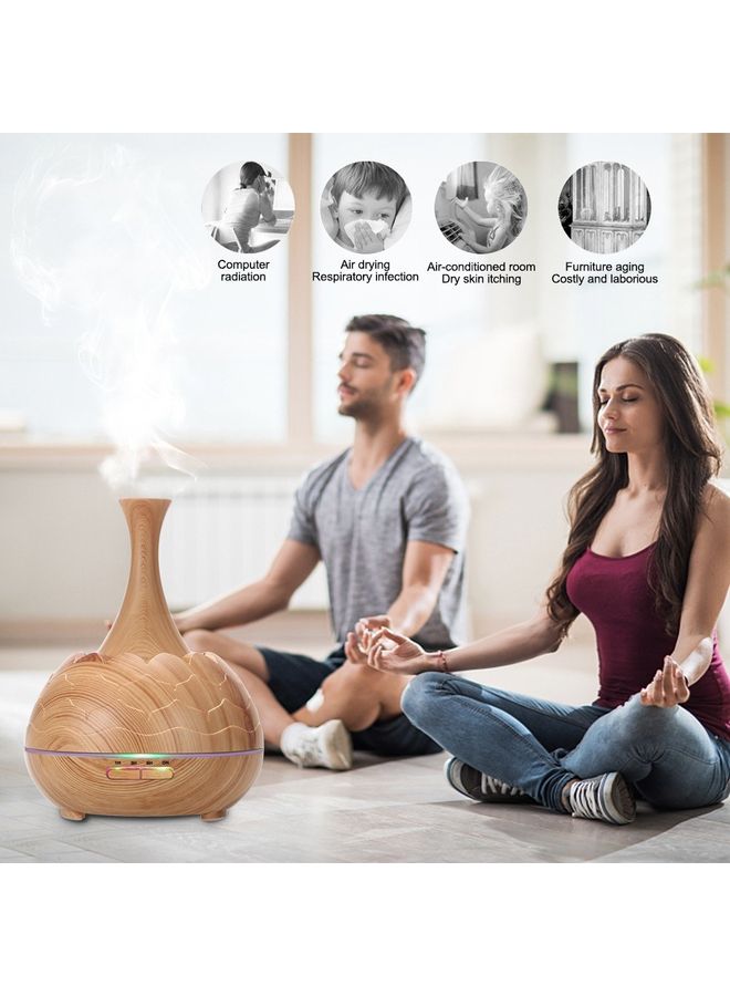 Smart Wifi Wireless LED Night Lamp  Humidifier Essential Oil Brown 22.7x17.2x17.2cm - Image 5