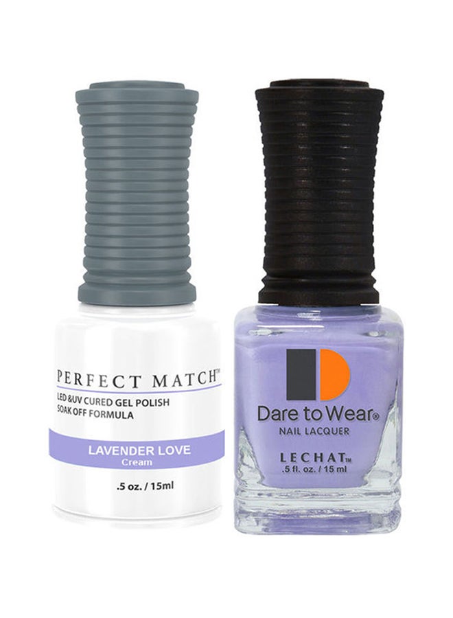 Lechat Perfect Match UV/LED Cured Gel Polish With Dare To Wear Nail Lacquer Lavender - Image 1