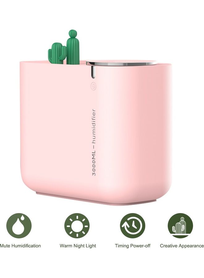 Generic Cactus Humidifier Large Capacity Mute Humidification Air Fresher Pink 22x21.3x11.6cm  - Image 1