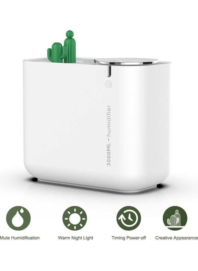 Generic Cactus Humidifier Large Capacity Mute Humidification Air Fresher White 22x21.3x11.6cm  - Image 1