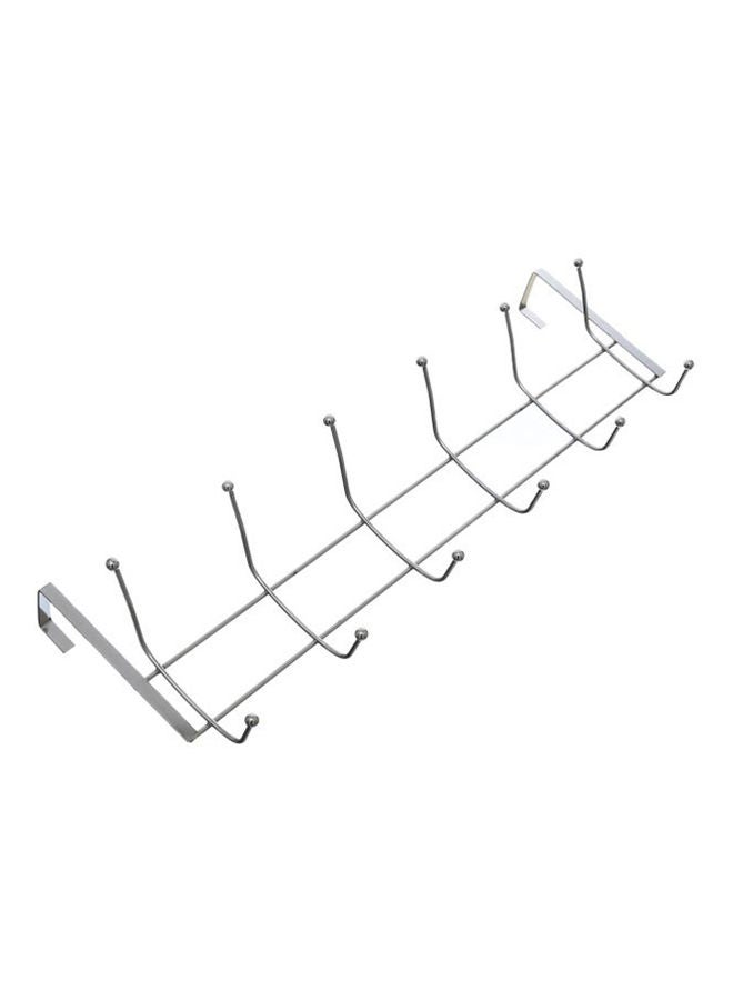 Metal Door Hanger 12 Hooks Silver
