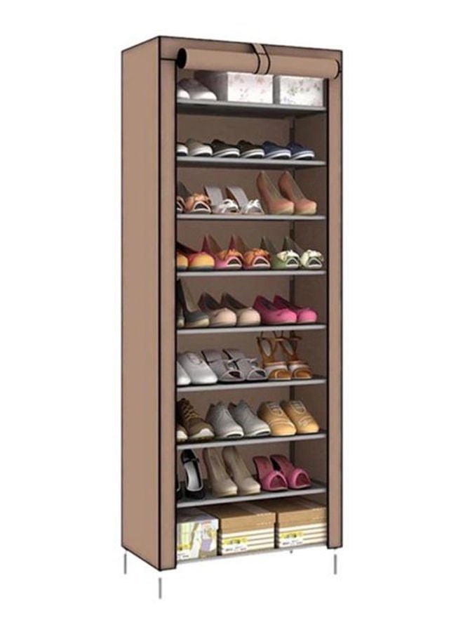 9 Tiers Shoe Rack, Shoe Cabinet Organizer Brown - Image 1