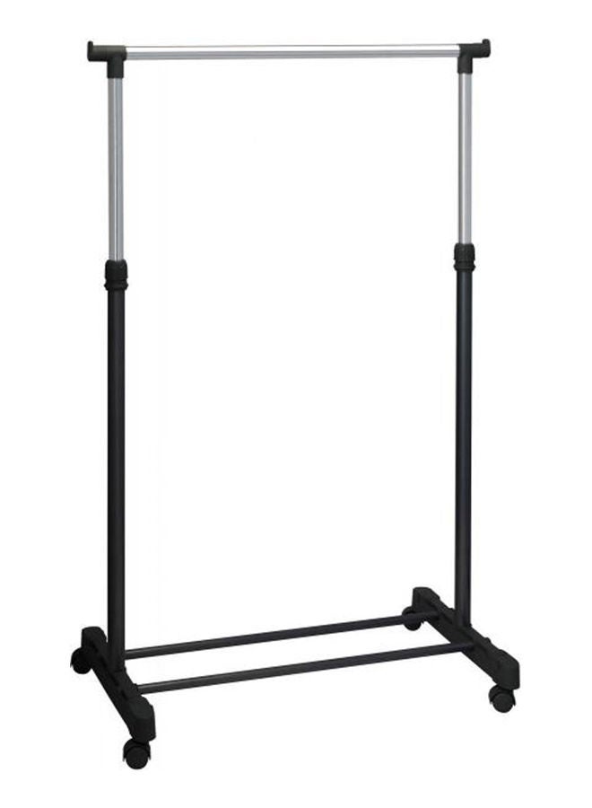 Clothes Hanger Rack Stainless Steel Elevation Type Folding Single Pole Black - Image 1