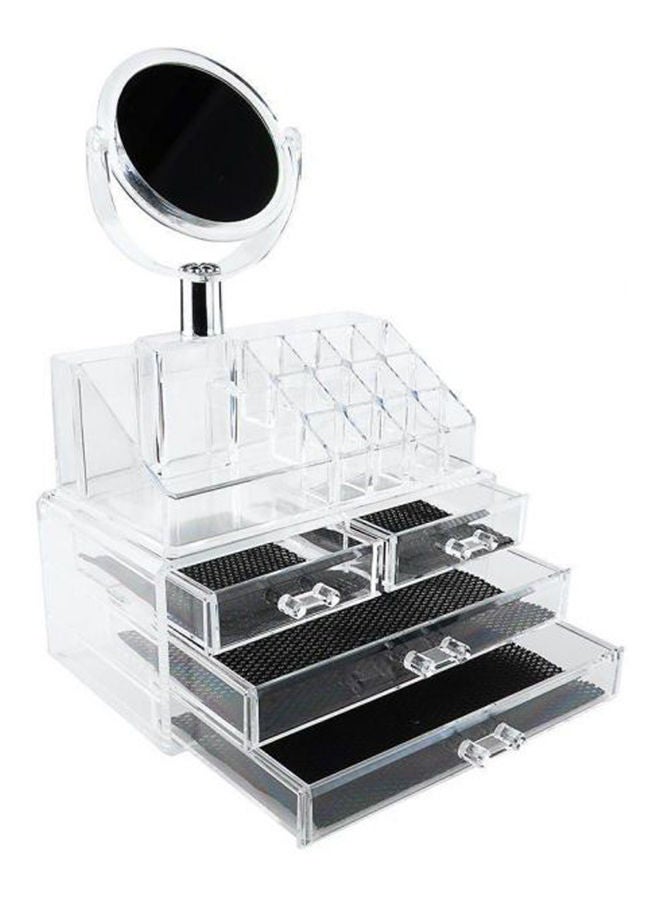 منظم مكياج مزود بعدد 4 أدراج لون شفاف - Image 1