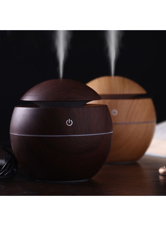 Generic Portable USB Wood-Grain LED Night Lamp Humidifier Brown 10x9.5cm  - Image 3