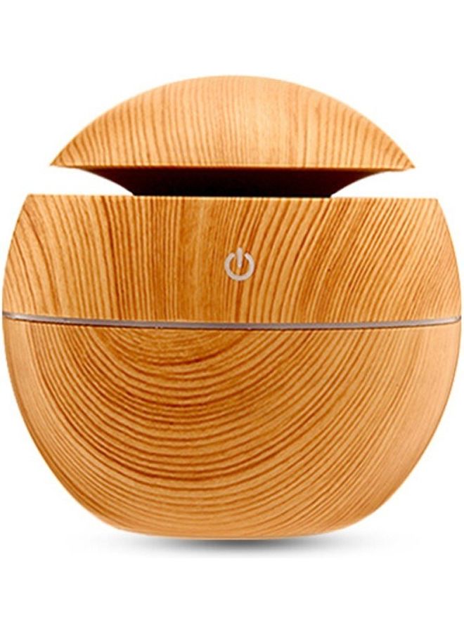 Generic Portable USB Wood-Grain LED Night Lamp Humidifier Brown 10x9.5cm  - Image 1
