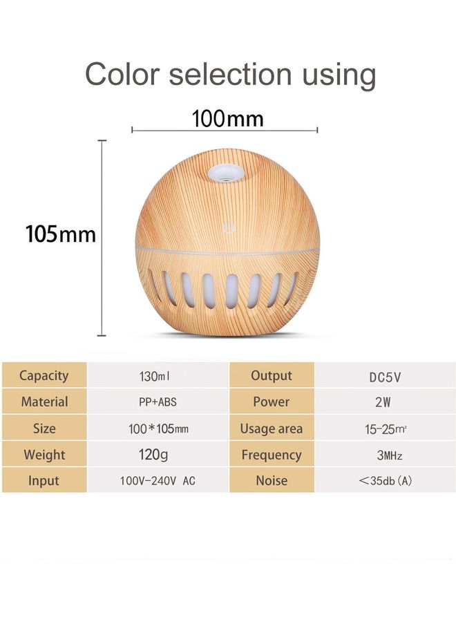 Generic Aromatherapy Essential Oil Diffuser Humidifier Dark Brown 10.5*10*10cm  - Image 5