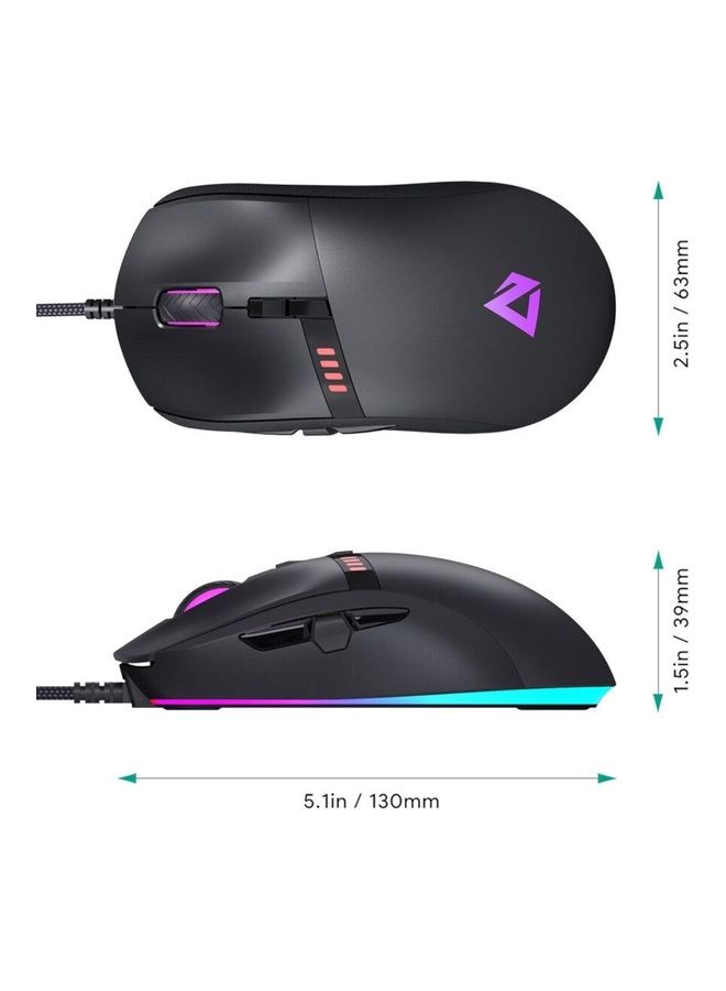 Aukey - Optical Sensor Wired Gaming Mouse with RGB Lighting - Image 1
