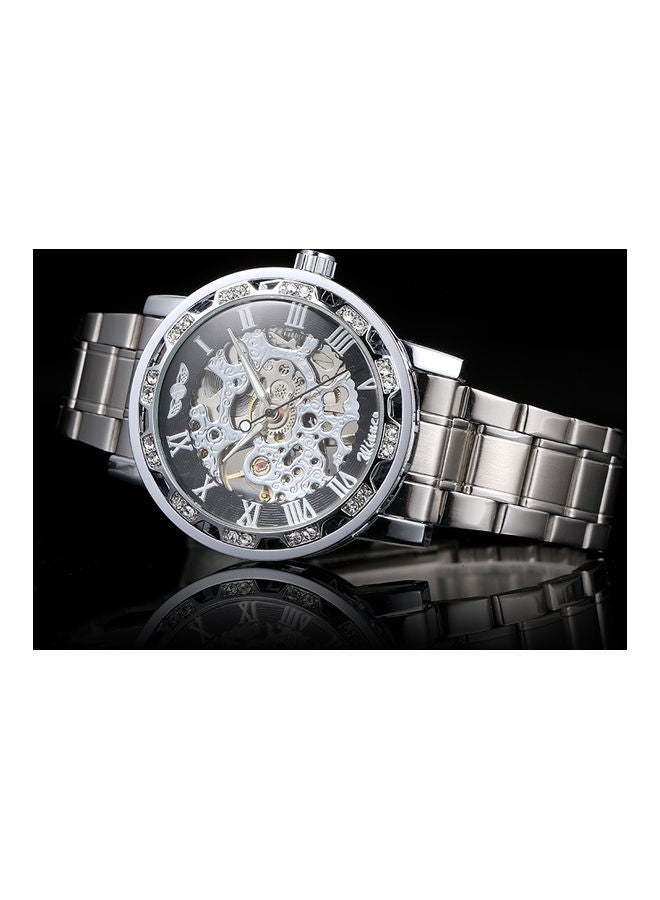 وينر ساعة يد بعقارب وسوار من الستانلس ستيل مقاس 36 مم - لون فضي للرجال - Image 5