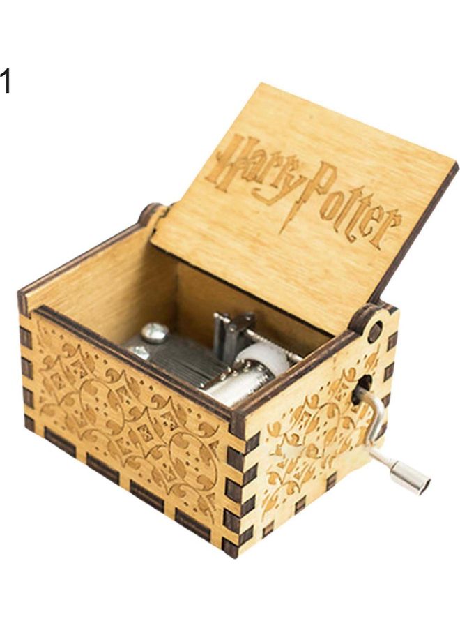 صندوق موسيقى خشبي منقوش بتصميم عتيق - Image 2