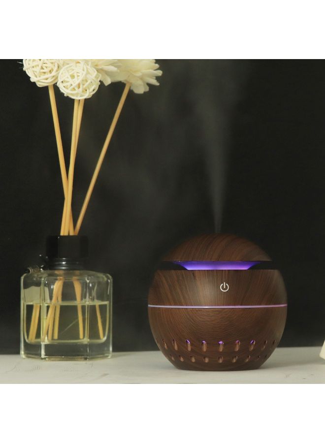 Mini Aromatherapy Essential Oil Diffuser Humidifier Dark Brown 10.5x10x10cm - Image 3