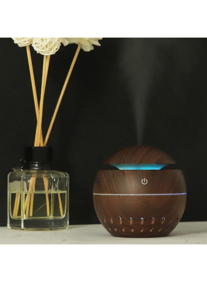 Mini Aromatherapy Essential Oil Diffuser Humidifier Dark Brown 10.5x10x10cm - Image 4