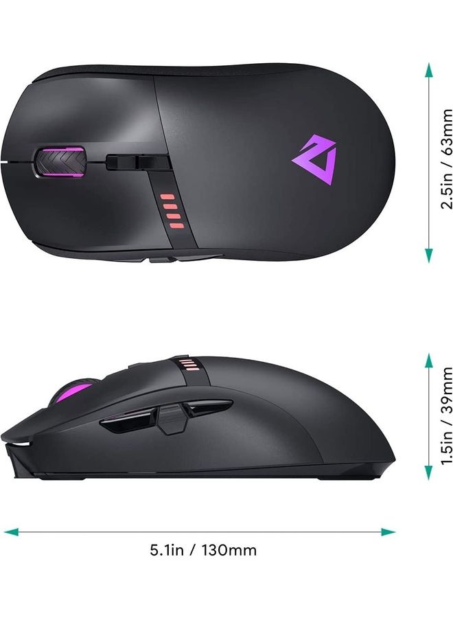 Aukey - Dual Connection Mode Wired Gaming Mouse with RGB Lighting - Image 1