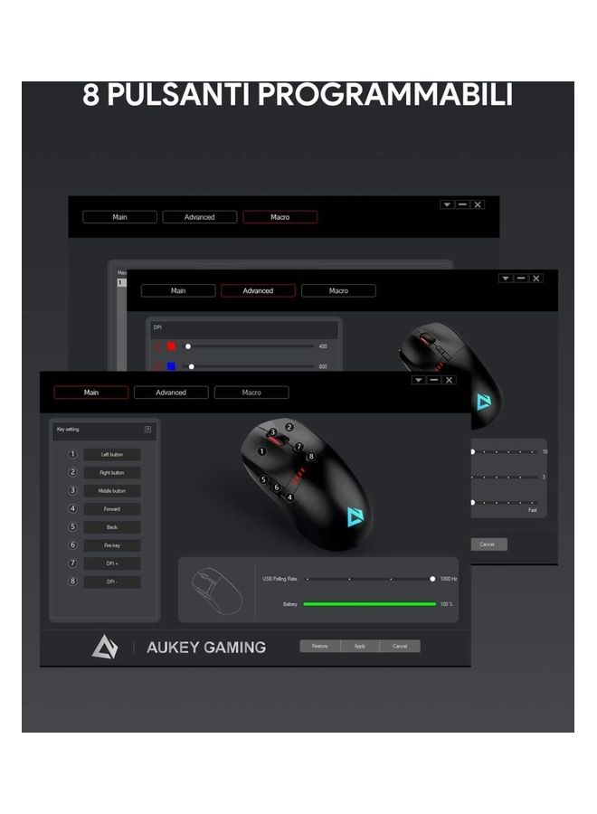 Aukey - Dual Connection Mode Wired Gaming Mouse with RGB Lighting - Image 1