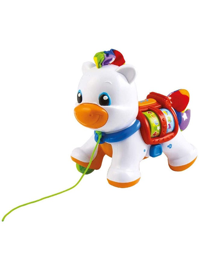 كلمينتوني مجموعة ألعاب للأطفال بتصميم مهر تعمل بالسحب مكونة من 6 قطع 26x22x13سم - Image 2